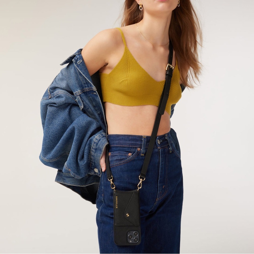 Bandolier Hailey Side Slot Crossbody for iPhone 12 Pro Max in Pewter